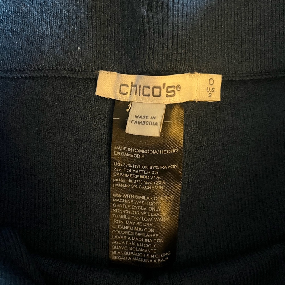 Chico's Women's Blue Crop Cashmere Blend Pull On Pants Size 0 - Picture 2 of 7